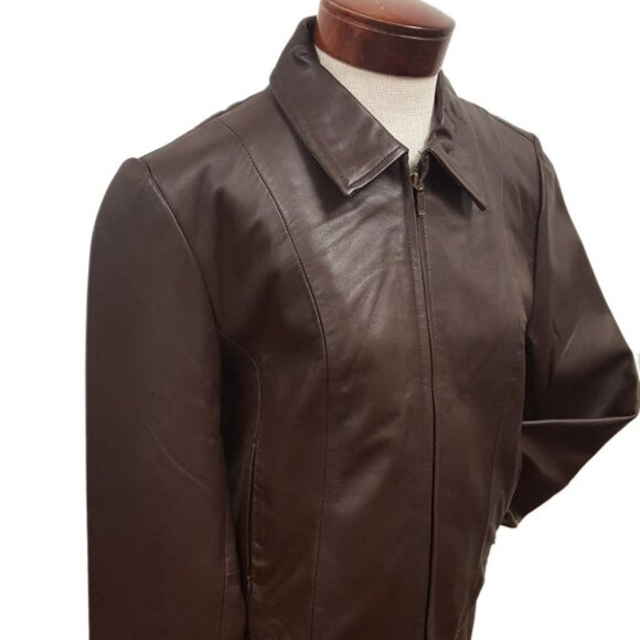 Women’s Cute Basic Nappa Leather Short Jacket 4 Color Available - Picture 1 of 12